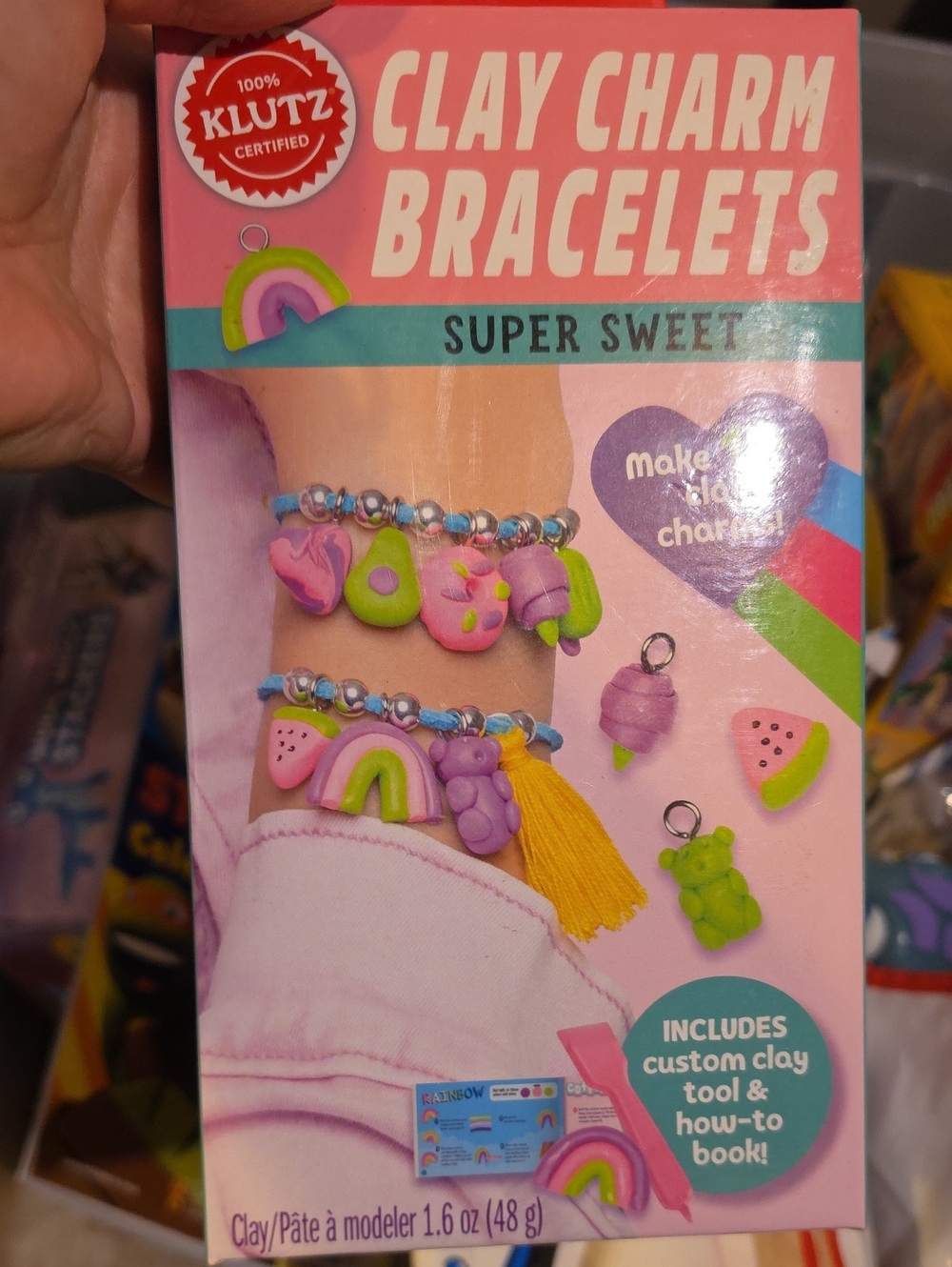 Klutz Super Sweet Clay Charm Bracelets — Pink & Green Kids Bracelet Kit